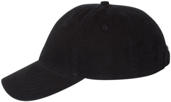 An image of a Custom Sportsman Unstructured Cap in Black!