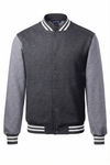 An image of a Custom SportTek Fleece Letterman Jacket in Graphite Heather/ Vintage Heather!