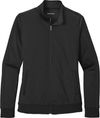 An image of a Custom SportTek Ladies Tricot Track Jacket in Black/Black!