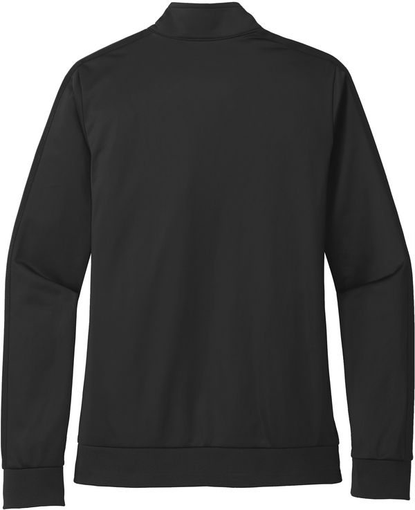 An image of a Custom SportTek Ladies Tricot Track Jacket in Black/Black!