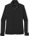 An image of a Custom SportTek Ladies Tricot Track Jacket in Black/White!