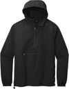 Am image of a Custom SportTek Packable Anorak in Black!