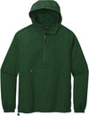 Am image of a Custom SportTek Packable Anorak in Forest Green!