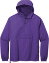 Am image of a Custom SportTek Packable Anorak in Purple!