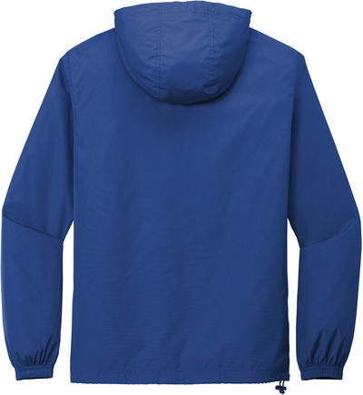 Am image of a Custom SportTek Packable Anorak in True Royal!