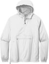Am image of a Custom SportTek Packable Anorak in White!
