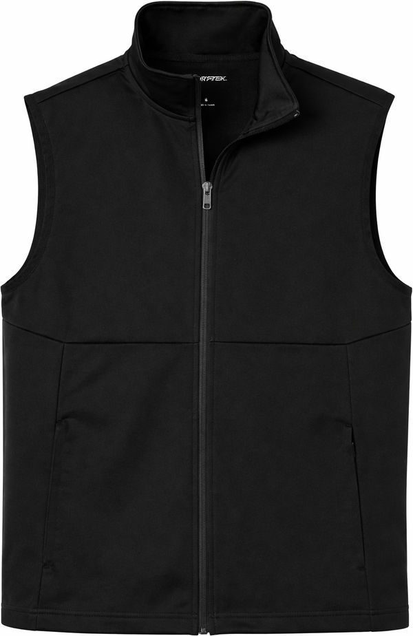 An image of a Custom SportTek Soft Shell Vest in Deep Black!