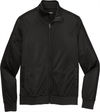 An image of a Custom SportTek Tricot Track Jacket in Black/Black!