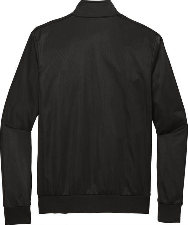 An image of a Custom SportTek Tricot Track Jacket in Black/Black!