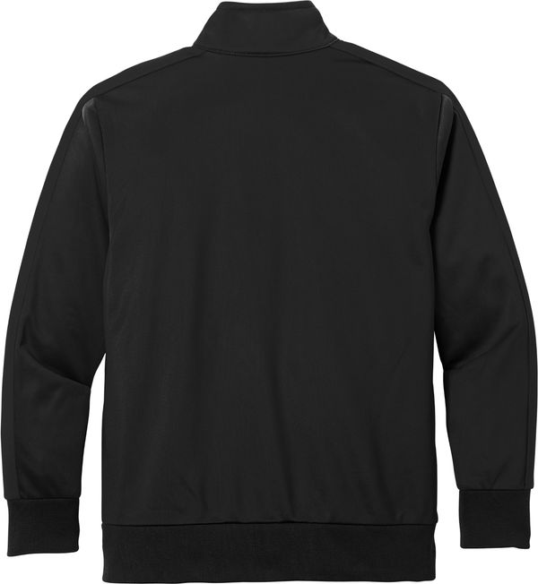 An image of a Custom SportTek Youth Tricot Track Jacket in Black/Black!
