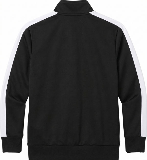 An image of a Custom SportTek Youth Tricot Track Jacket in Black/White!