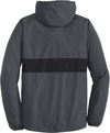 An image of a Custom SportTek Zipped Pocket Anorak in Graphite Grey/ Black!