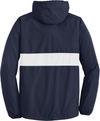 An image of a Custom SportTek Zipped Pocket Anorak in True Navy/ White!
