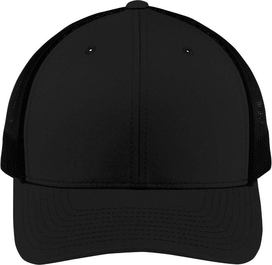 Sport Tek YP Classics Retro Trucker Cap in Black/Black