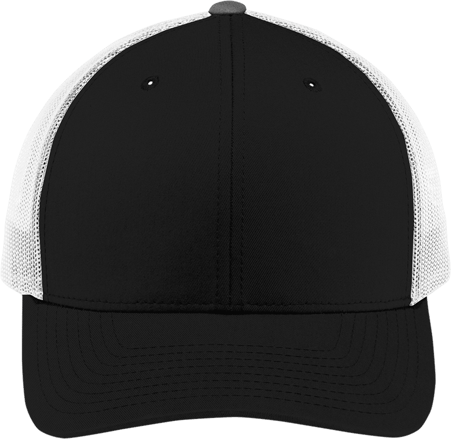 Sport Tek YP Classics Retro Trucker Cap in Black/White