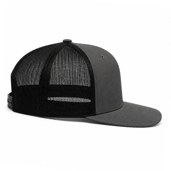 An image of a Custom Sport Tek YP Classics Retro Trucker Cap in Graphite/Black!