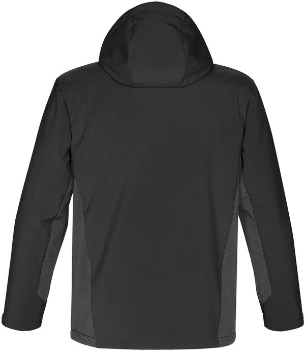 Am image of a Custom Stormtech Mens Atmosphere 3 in 1 System Jacket in BLACK / GRANITE!