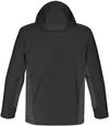 Am image of a Custom Stormtech Mens Atmosphere 3 in 1 System Jacket in BLACK / GRANITE!