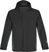 Am image of a Custom Stormtech Mens Atmosphere 3 in 1 System Jacket in BLACK / GRANITE!