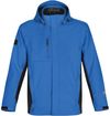 Am image of a Custom Stormtech Mens Atmosphere 3 in 1 System Jacket in MARINE BLUE / BLACK!