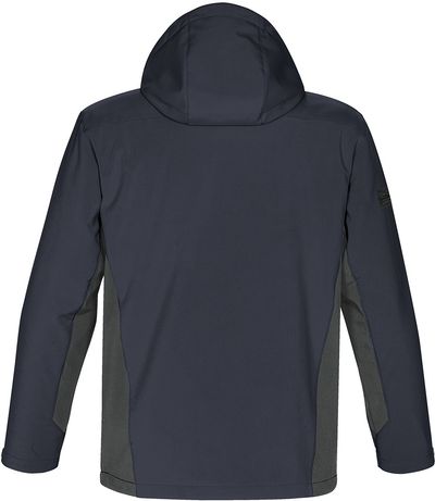 Am image of a Custom Stormtech Mens Atmosphere 3 in 1 System Jacket in NAVY / GRANITE!