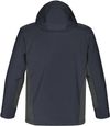Am image of a Custom Stormtech Mens Atmosphere 3 in 1 System Jacket in NAVY / GRANITE!