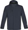 Am image of a Custom Stormtech Mens Atmosphere 3 in 1 System Jacket in NAVY / GRANITE!