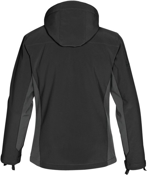 Am image of a Custom Stormtech Womens Atmosphere 3 in 1 System Jacket in BLACK / GRANITE!