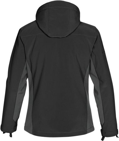 Am image of a Custom Stormtech Womens Atmosphere 3 in 1 System Jacket in BLACK / GRANITE!