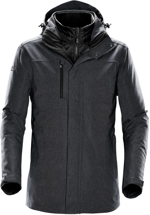 Am image of a Custom Stormtech Men's Avalante System Jacket in Charcoal Twill!