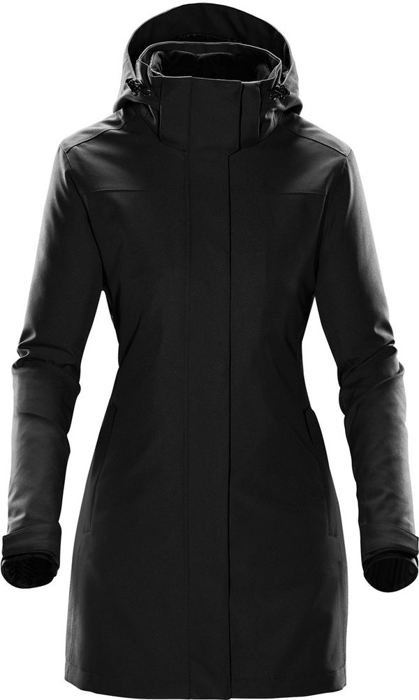 Am image of a Custom Stormtech Women's Avalante System Jacket in Black!