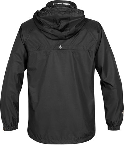 Am image of a Custom Stormtech Mens Stratus Lightweight Shell in BLACK!