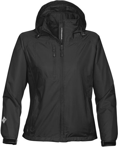 Am image of a Custom Stormtech Womens Stratus Lightweight Shell in BLACK!
