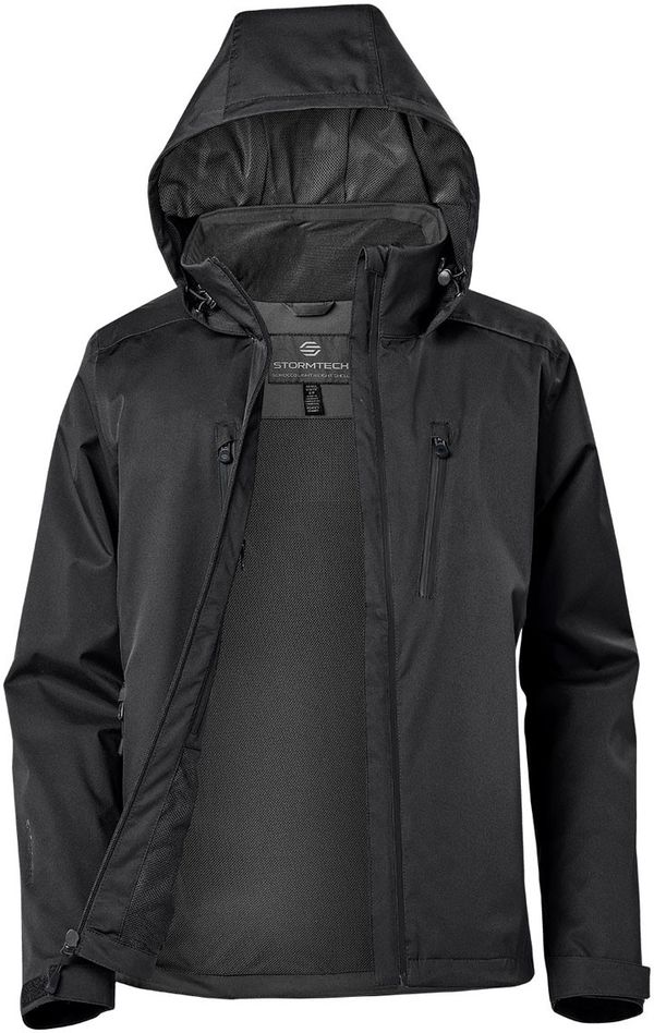Am image of a Custom Stormtech Womens Scirocco Lightweight Shell in Black!