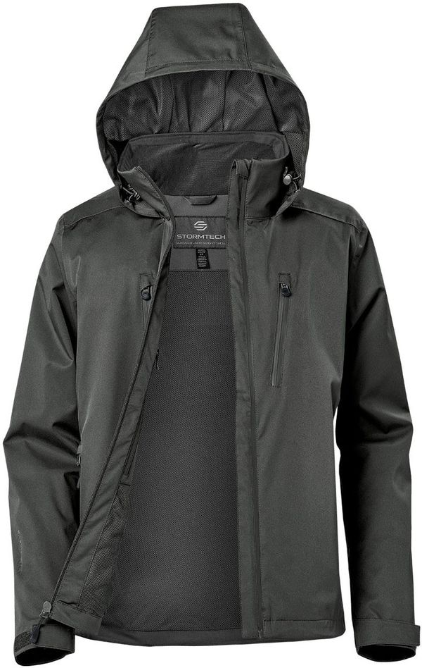 Am image of a Custom Stormtech Womens Scirocco Lightweight Shell in Graphite!