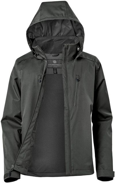 Am image of a Custom Stormtech Womens Scirocco Lightweight Shell in Graphite!