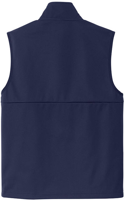 Am image of a Custom SportTek Soft Shell Vest in True Navy!