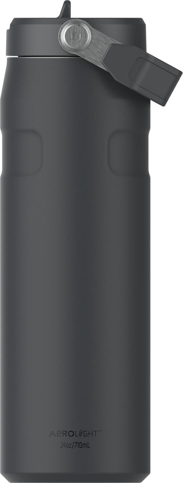 Am image of a Custom Stanley IceFlow Aerolight Flip Straw Water Bottle 24 oz in Black!