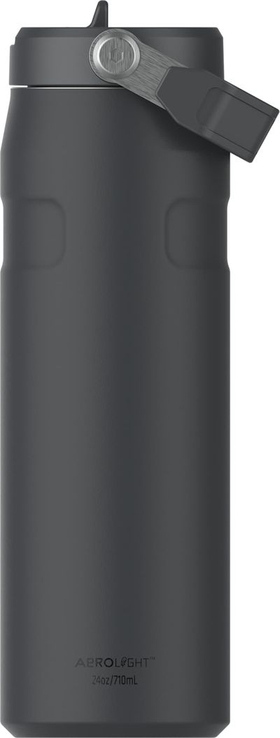 Am image of a Custom Stanley IceFlow Aerolight Flip Straw Water Bottle 24 oz in Black!