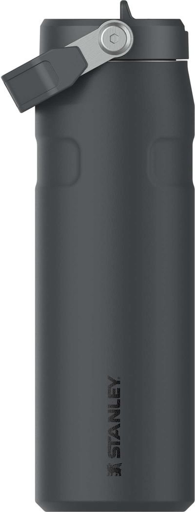 Am image of a Custom Stanley IceFlow Aerolight Flip Straw Water Bottle 24 oz in Black!