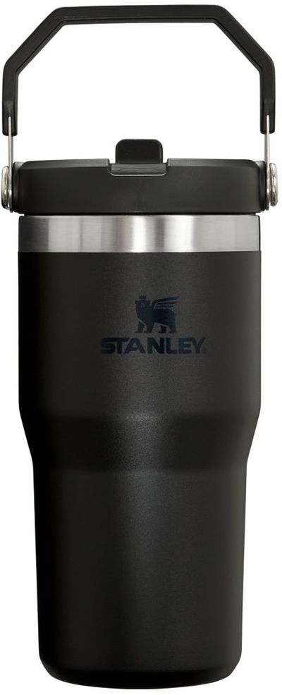 Am image of a Custom Stanley IceFlow Flip Straw Tumbler 20 oz in Black!
