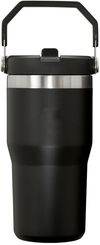 Am image of a Custom Stanley IceFlow Flip Straw Tumbler 20 oz in Black!