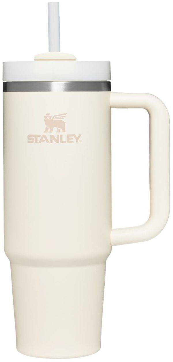 Am image of a Custom Stanley Quencher H2O FlowState Tumbler 30 oz in Cream!