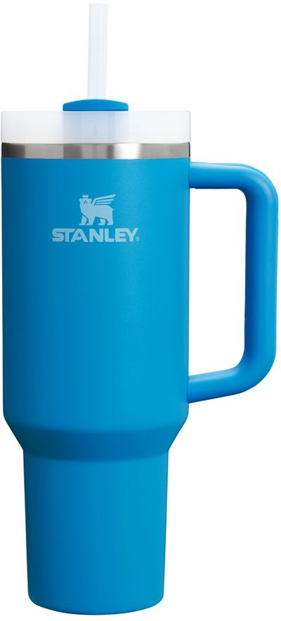 Am image of a Custom Stanley Quencher H2O FlowState Tumbler 40 oz in Azure!
