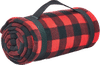 Am image of a Custom Stormtech Klondike Fleece Blanket in Red/Black!