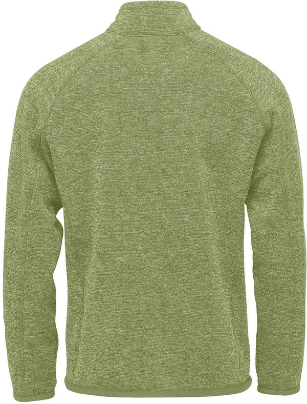 Am image of a Custom Stormtech Men's Avalante Quarter Zip Pullover in Sage Greene Heather!