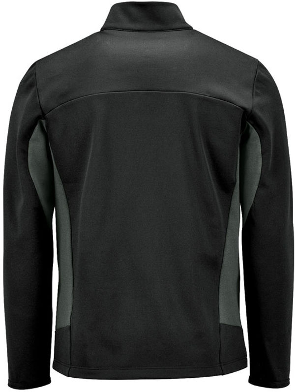 Am image of a Custom Stormtech Mens Appaloosa Knit Jacket in Black/Graphite!
