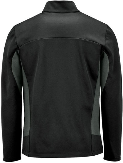 Am image of a Custom Stormtech Mens Appaloosa Knit Jacket in Black/Graphite!
