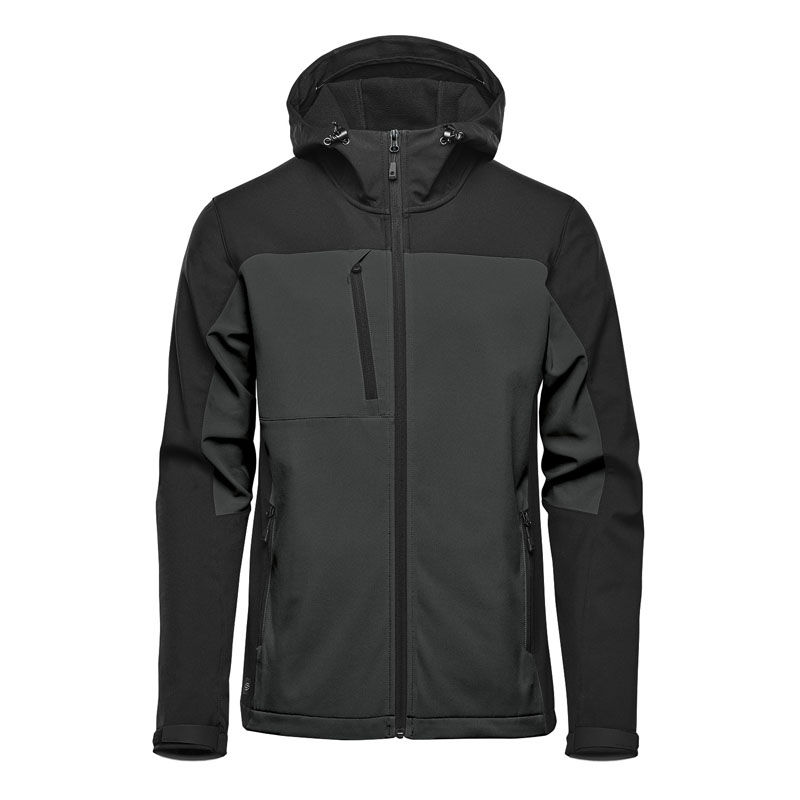 Stormtech Mens Cascades Softshell Hoody in Dolphin/Black