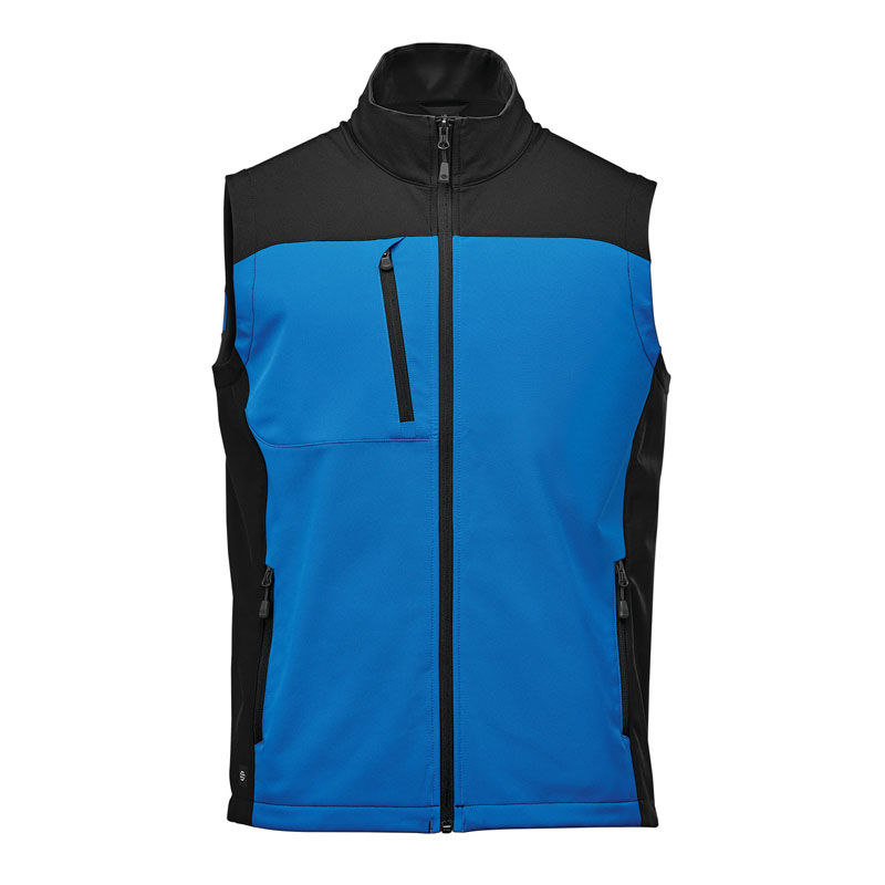 Stormtech Mens Cascades Softshell Vest in Azure Blue/Black